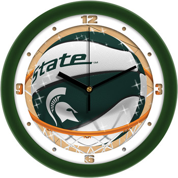 Michigan State Spartans - Slam Dunk Team Wall Clock