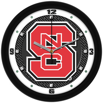 NC State Wolfpack - Carbon Fiber Textured Team Wall Clock