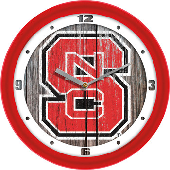 NC State Wolfpack - Weathered Wood Team Wall Clock