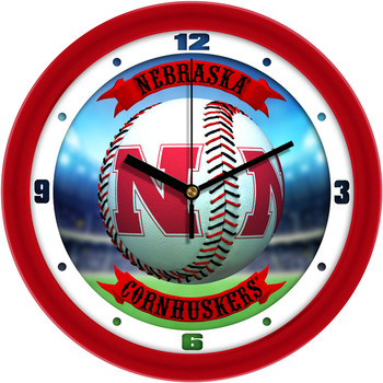 Nebraska Cornhuskers - Home Run Team Wall Clock