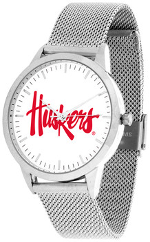 Nebraska Cornhuskers - Mesh Statement Watch - Silver Band