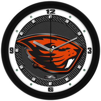 Oregon State Beavers - Carbon Fiber Textured Team Wall Clock