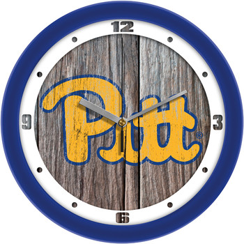 Pittsburgh Panthers - Weathered Wood Team Wall Clock