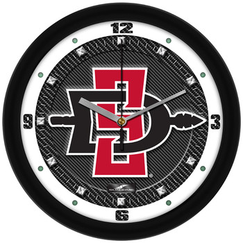 San Diego State Aztecs - Carbon Fiber Textured Team Wall Clock