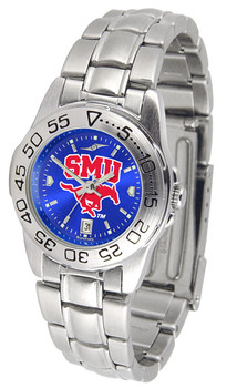Ladies' Southern Methodist University Mustangs - Sport Steel AnoChrome Watch