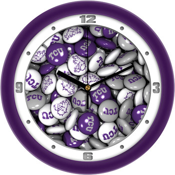 Texas Christian Horned Frogs - Candy Team Wall Clock