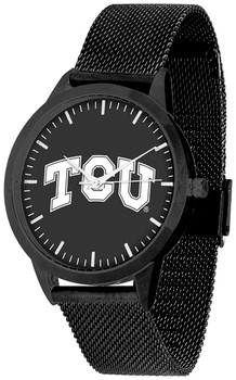 Texas Christian Horned Frogs - Mesh Statement Watch - Black Band - Black Dial