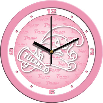 Tulane University Green Wave - Pink Team Wall Clock