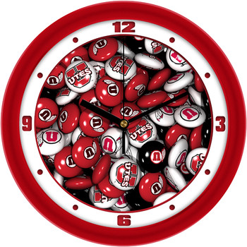 Utah Utes - Candy Team Wall Clock