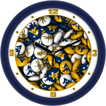 West Virginia Mountaineers - Candy Team Wall Clock