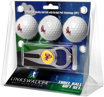 Arizona State Sun Devils - 3 Ball Gift Pack with Hat Trick Divot Tool