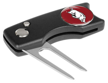 Arkansas Razorbacks - Spring Action Divot Tool