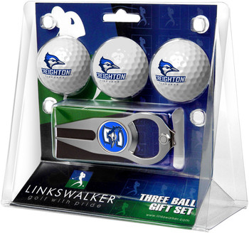 Creighton University Bluejays - 3 Ball Gift Pack with Hat Trick Divot Tool