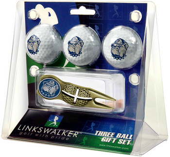 Georgetown Hoyas - Gold Crosshair Divot Tool 3 Ball Gift Pack