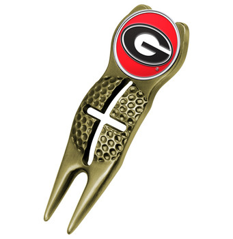 Georgia Bulldogs - Crosshairs Divot Tool  -  Gold