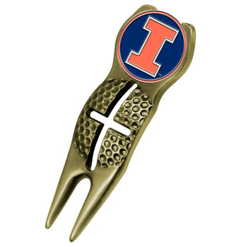 Illinois Fighting Illini - Crosshairs Divot Tool  -  Gold