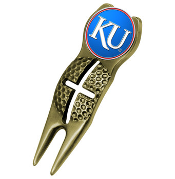 Kansas Jayhawk - Crosshairs Divot Tool  -  Gold