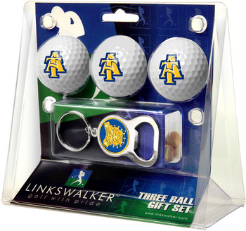 North Carolina A&T Aggies - 3 Ball Gift Pack with Key Chain Bottle Opener