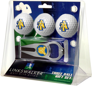 North Carolina A&T Aggies - 3 Ball Gift Pack with Hat Trick Divot Tool