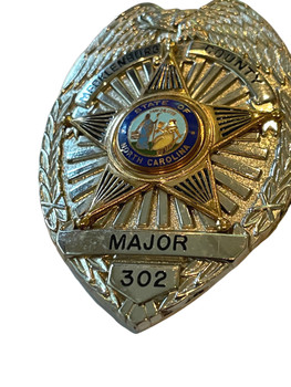 MECKLENBURG COUNTY POLICE MAJOR #302 BADGE MECKLENBURG COUNTY POLICE MAJOR #302 BADGE