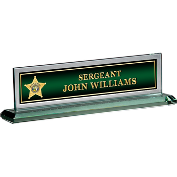 Highlands Sheriff GLASS NAME PLATE 