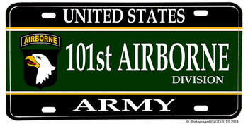 US Army 101st Airborne Divison Aluminum License plate