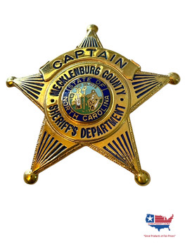 MECKLENBURG COUNTY SHERIFF CAPTAIN STAR BADGE