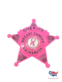 SHERIFF BREAST CANCER AWARENESS 5 POINT PINK BADGE