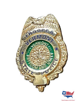 VERMONT STATE POLICE TROOPER BADGE  Lapel Pin 