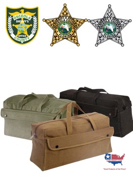  OSCEOLA SHERIFF 
Canvas Jumbo Tool Bag With Brass Zipper (8150