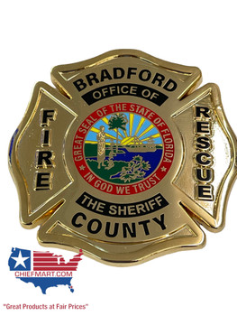 BRADFORD COUNTY  FIRE DEPT FL BADGE GOLD