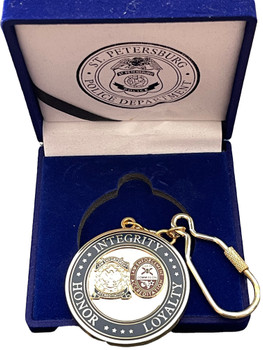 ST.PETERSBURG POLICE  IN BOX COIN KEY TAG