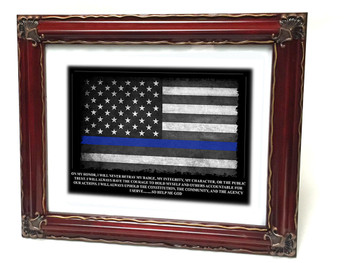 Thin Blue Line American Flag Oath of Office 8x10 Print