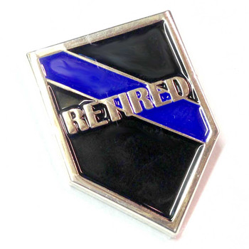 Thin Blue Line RETIRED Police Patrol Lapel Pin Package of Two