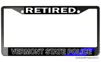 Retired Vermont State Police  License Plate Frame