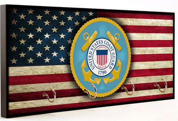 U.S. Coast Guard Distressed American Flag Key Hanger