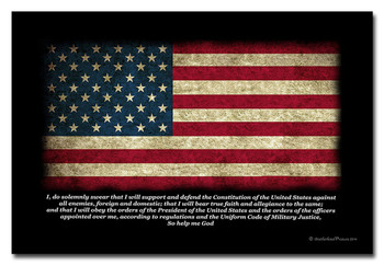 American Flag US Military Oath of Office 8x12 Metal Sign