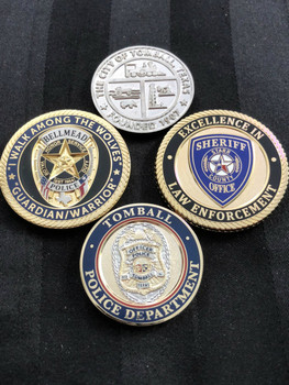 4 PACK OF TEXAS LAW ENFORCEMENT CHALLENGE COINS RARE PACK