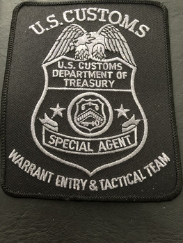 RARE US CUSTOMS WARRANT ENTRY PATCH EXTINCT AGENCY!