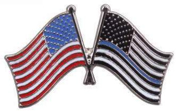 Thin Blue Line US Flag Pin