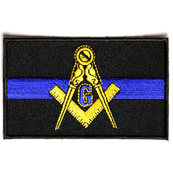 Masonic Thin Blue Line For Law Enforcement Patch