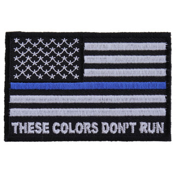 These Colors Don't Run Blue Line US Flag Patch