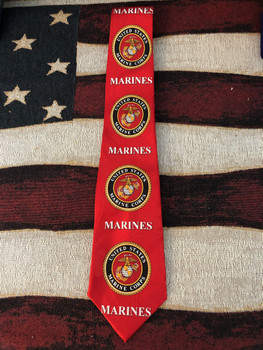 U.S. Marine Corps Globe, Anchor + eagle quality Men's necktie