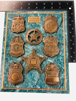AWESOME 8 FEDERAL BADGE REPLICAS MOUTED 