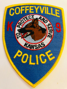 COFFEYVILLE POLICE KANSAS K-9 RARE PATCH COFFEYVILLE POLICE KANSAS K-9 RARE PATCH