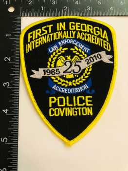 COVINGTON POLICE 25TH ANNIV. ACCREDITED RARE PATCH COVINGTON POLICE 25TH ANNIV. ACCREDITED RARE PATCH