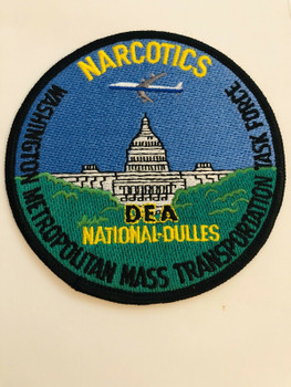 DEA NATIONAL DULLES MASS NARCOTICS TRANSPORTATION TASK FORCE RARE PATCH DEA NATIONAL DULLES MASS NARCOTICS TRANSPORTATION TASK FORCE RARE PATCH
