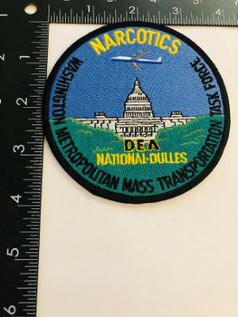 DEA NATIONAL DULLES MASS NARCOTICS TRANSPORTATION TASK FORCE RARE PATCH DEA NATIONAL DULLES MASS NARCOTICS TRANSPORTATION TASK FORCE RARE PATCH