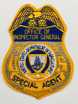 DEPT. OF AGRICULTURE INSPECTOR GENERAL POLICE PATCH RARE DEPT. OF AGRICULTURE INSPECTOR GENERAL POLICE PATCH RARE