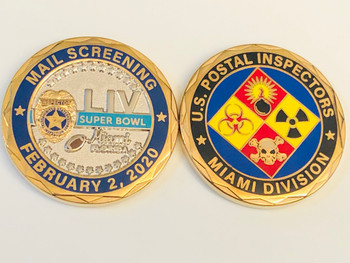 POSTAL INSPECTORS SUPER BOWL COIN POSTAL INSPECTORS SUPER BOWL COIN